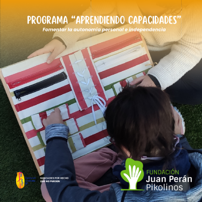 Agradecimiento a Fundación Juan Perán Pikolinos, por su aportación al proyecto Aprendiendo Capacidades.